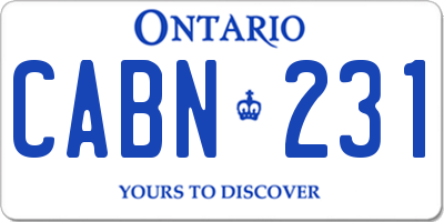 ON license plate CABN231