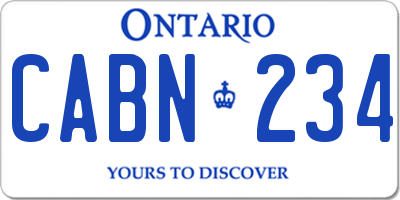 ON license plate CABN234