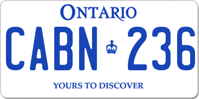 ON license plate CABN236