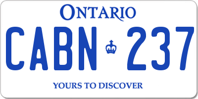 ON license plate CABN237