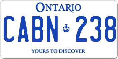 ON license plate CABN238