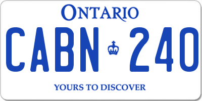 ON license plate CABN240