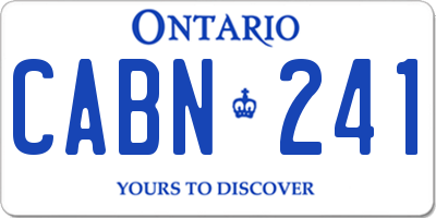 ON license plate CABN241