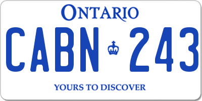 ON license plate CABN243