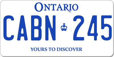 ON license plate CABN245