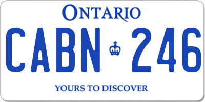 ON license plate CABN246