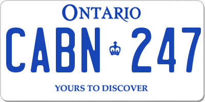 ON license plate CABN247