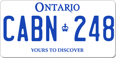 ON license plate CABN248