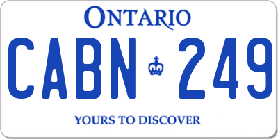 ON license plate CABN249