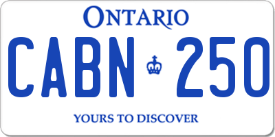 ON license plate CABN250