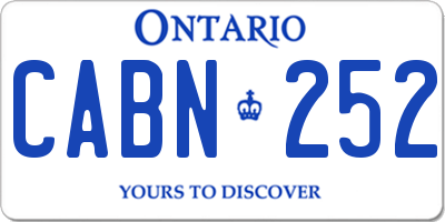 ON license plate CABN252