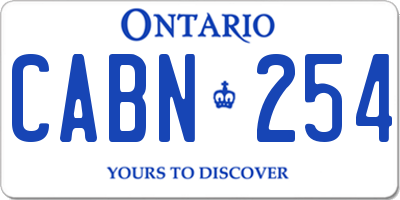 ON license plate CABN254