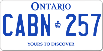 ON license plate CABN257