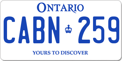 ON license plate CABN259