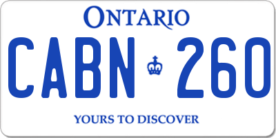 ON license plate CABN260