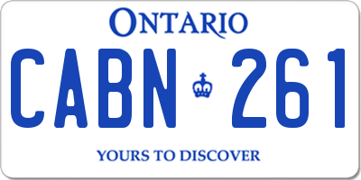 ON license plate CABN261