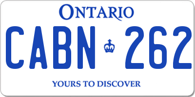 ON license plate CABN262