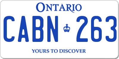 ON license plate CABN263