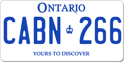 ON license plate CABN266