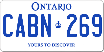 ON license plate CABN269