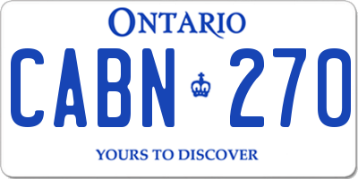 ON license plate CABN270