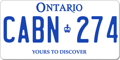 ON license plate CABN274