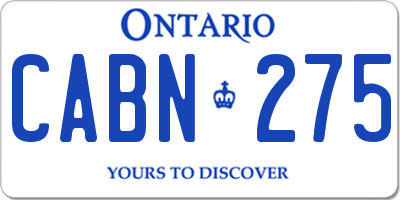 ON license plate CABN275