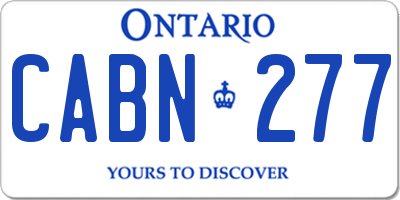 ON license plate CABN277