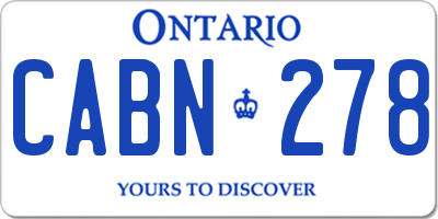 ON license plate CABN278