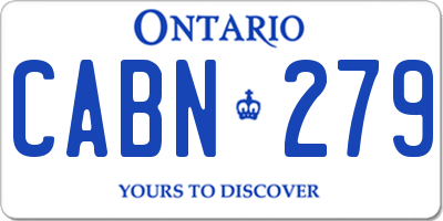 ON license plate CABN279