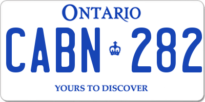 ON license plate CABN282