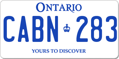 ON license plate CABN283