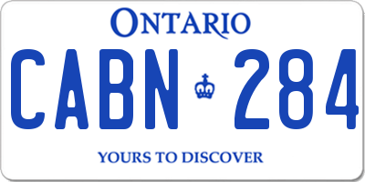 ON license plate CABN284