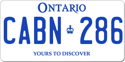 ON license plate CABN286