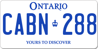 ON license plate CABN288