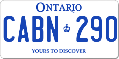 ON license plate CABN290