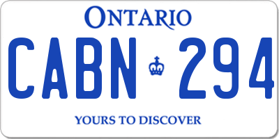 ON license plate CABN294