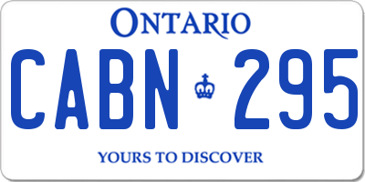 ON license plate CABN295