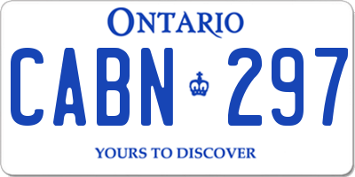 ON license plate CABN297