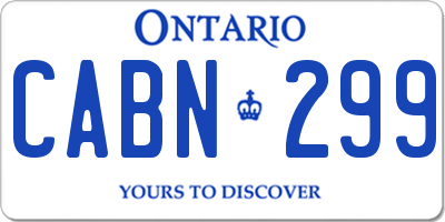 ON license plate CABN299