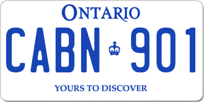 ON license plate CABN901