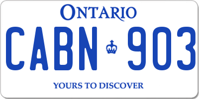 ON license plate CABN903