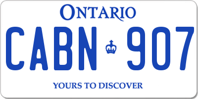 ON license plate CABN907