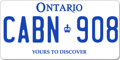 ON license plate CABN908