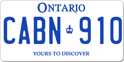 ON license plate CABN910