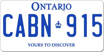 ON license plate CABN915