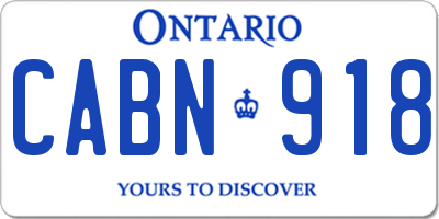 ON license plate CABN918