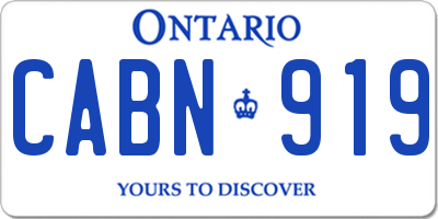 ON license plate CABN919