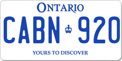 ON license plate CABN920