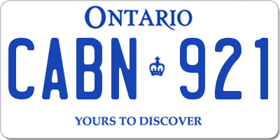 ON license plate CABN921